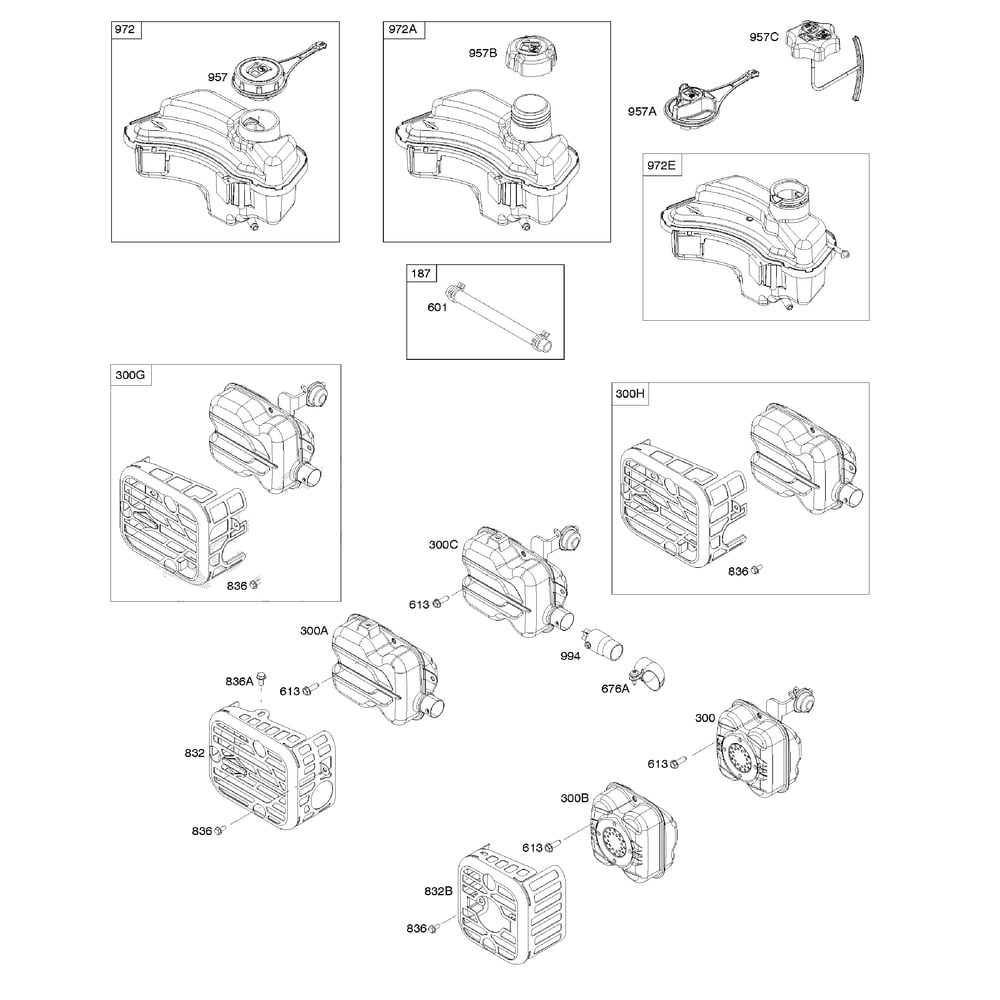 Engine >> Exhaust System/Fuel Supply Diagram and Parts List for 021025-00  Briggs and Stratton Pressure Washer
